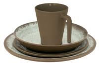 Eurotrail tafelservies Rock melamine groen/bruin 16-delig - thumbnail