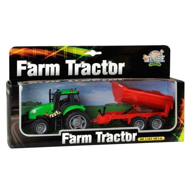 Kids Globe globe tractor met aanhanger licht & geluid 1:32