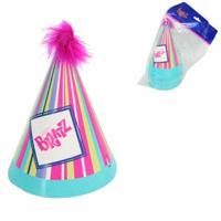 Bratz feesthoeden met elastiek 16 cm 8 stuks | 24 stuks - thumbnail