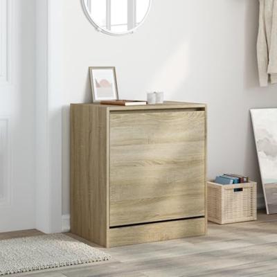 VidaXL Schoenenkast 60x42x69 cm bewerkt hout sonoma eikenkleurig VidaXL Schoenenkast 60x42x69 cm bewerkt hout sonoma eikenkleurig