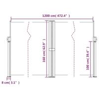 VidaXL Windscherm uittrekbaar 160x1200 cm bruin - thumbnail