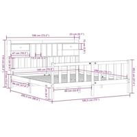 Bed met boekenkast zonder matras massief grenenhout 180x200 cm - thumbnail