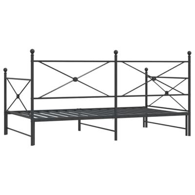 Slaapbank onderschuifbed zonder matras 100x200 cm staal zwart Slaapbank onderschuifbed zonder matras 100x200 cm staal zwart
