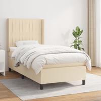 Boxspring met matras stof crèmekleurig 100x200 cm - thumbnail