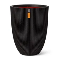 Vaas elegant Groove H46 cm zwart bloembpot Capi Europe - Capi europe - thumbnail