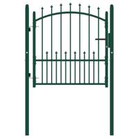VidaXL Poort met speerpunten 100x100 cm staal groen - thumbnail