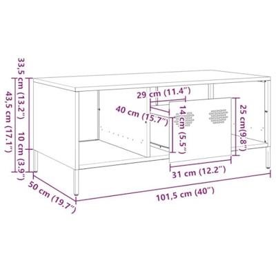 Salontafel 101,5x50x43,5 cm koudgewalst staal roze