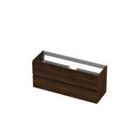 INK - Onderkast 2 Laden Greeploos met Houten Keerlijst - 1200x400x520 Mm - Koper Eiken - thumbnail