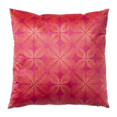 Kussen velvet bloem - rood/roze - 45x45 cm Kussen velvet bloem - rood/roze - 45x45 cm