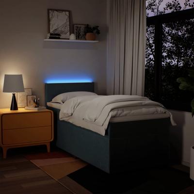 Boxspring met matras stof blauw 100x200 cm - thumbnail
