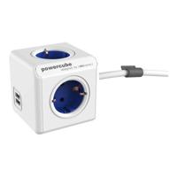 Allocacoc 1402GY/DEEUPC Stekkerdoos | PowerCube Extended | 2x USB-A poorten | 4 Sockets | Wit/Grijs | 1,5 meter - thumbnail