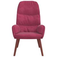 Relaxstoel fluweel wijnrood - thumbnail
