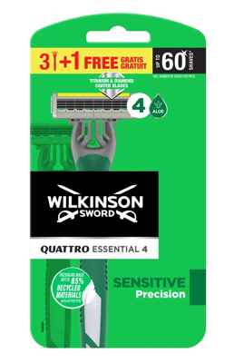Wilkinson Quattro Essential 4 Sensitive Wegwerp Wilkinson Quattro Essential 4 Sensitive Wegwerp