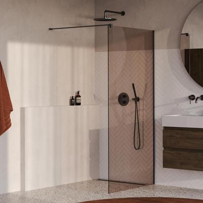 Brauer Oblivion - Inloopdouche - Brons Glas - 100 x 200 cm - incl. Glascoating - PVD Gunmetal Geborsteld