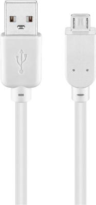 Manhattan 323987 1m USB A Micro-USB B Male Male White USB cable
