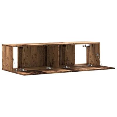 Tv-wandmeubel 120x30x30 cm bewerkt hout oud houtkleurig Tv-wandmeubel 120x30x30 cm bewerkt hout oud houtkleurig