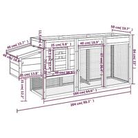 VidaXL Kippenhok 204x50x84 cm massief grenenhout mokkakleurig - thumbnail