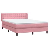 Boxspring met matras fluweel roze 140x220 cm - thumbnail