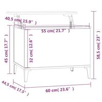 Salontafel 60x44,5x45 cm bewerkt hout bruineikenkleurig - thumbnail