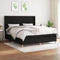 Boxspring met matras stof zwart 160x200 cm - thumbnail