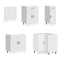 11-delige Keukenkastenset Porto bewerkt hout wit - thumbnail