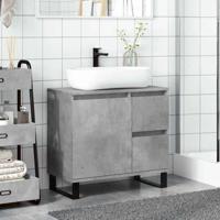 Badkamerkast 65x33x60 cm bewerkt hout betongrijs - thumbnail