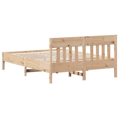Bedframe met hoofdbord massief grenenhout 120x200 cm - thumbnail