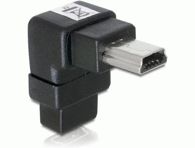 Delock 65097 Adapter USB-B mini 5-pins male naar female 90° schuin Delock 65097 Adapter USB-B mini 5-pins male naar female 90° schuin