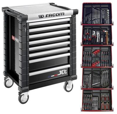 Facom Gereedschapswagen 8 laden, met 5 gevulde laden - Zwart - JETCM175GBNL Facom Gereedschapswagen 8 laden, met 5 gevulde laden - Zwart - JETCM175GBNL
