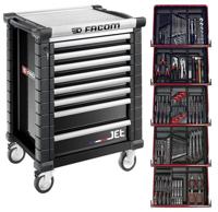 Facom Gereedschapswagen 8 laden, met 5 gevulde laden - Zwart - JETCM175GBNL - thumbnail