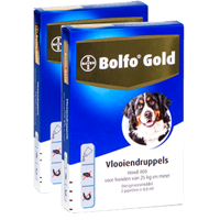 Bolfo Gold Vlooiendruppels Hond - 25 tot 40 kg - 400 mg 2 pipetten - thumbnail