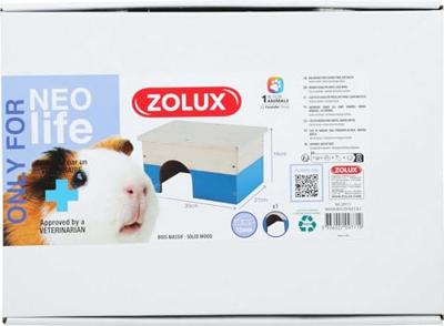 ZOLUX NEOLIFE HOUTEN HUISJE CAVIA BLAUW 35X21X16 CM