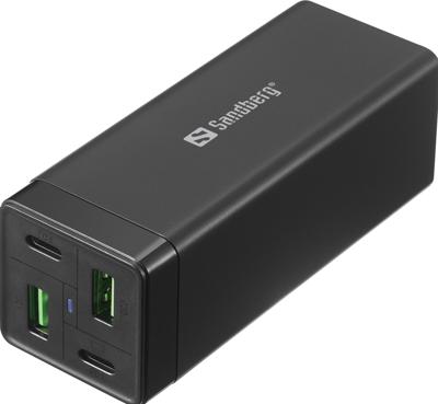 Sandberg 4in1 Charger 2xUSB-C 2xUSB 65W netvoeding & inverter Binnen Zwart