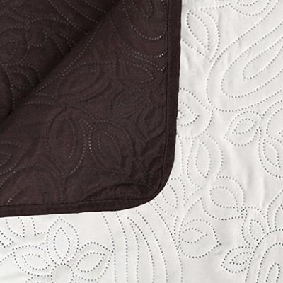 Bedsprei dubbelzijdig 220x240 cm quilt crme en bruin