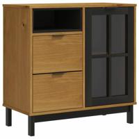 Dressoir met glazen deuren FLAM 80x40x80 cm massief grenenhout - thumbnail