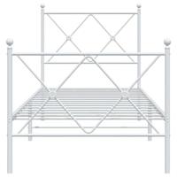 Bedframe met hoofd- en voeteneinde metaal wit 80x200 cm - thumbnail