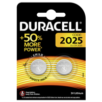 Duracell knoopcel Electronics CR2025, blister van 2 stuks - thumbnail