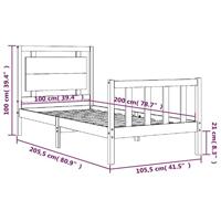 Bedframe zonder matras massief grenenhout 100x200 cm - thumbnail