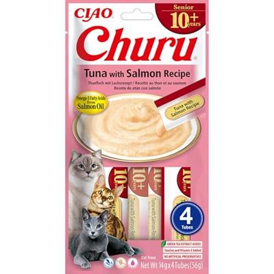 INABA Churu Senior Tuna with Salmon Recipe - Kattensnoepje - 4x14g
