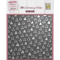 Nellie's Choice • 3d embossing folder achtergrond driehoeken 15x15cm - thumbnail