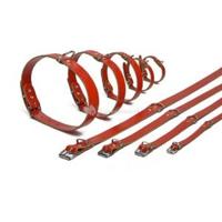 Lederen honden halsband rood - 52 cm x 20 mm - thumbnail
