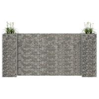 VidaXL Gabion plantenbak h-vormig 260x40x120 cm staaldraad - thumbnail