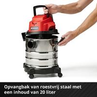 Einhell Power X-Change TC-VC 18/20 Li S-Solo Nat- en droogzuiger 20 l Zonder accu, Zonder lader - thumbnail