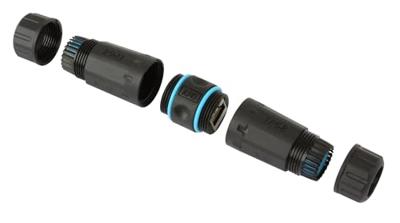 Techly IWP-MD C6-IP68T tussenstuk voor kabels RJ-45 Zwart