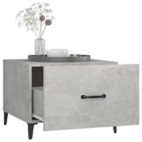 Salontafel 2 st met metalen poten 50x50x40 cm betongrijs - thumbnail