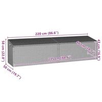 Tuinbox 220x50x58 cm poly rattan grijs - thumbnail