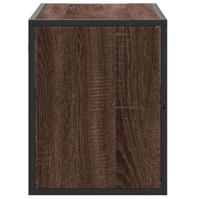 Tv-meubel 80x31x39,5 cm bewerkt hout metaal bruin eikenkleurig Tv-meubel 80x31x39,5 cm bewerkt hout metaal bruin eikenkleurig