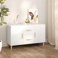 Dressoir 100x36x60 cm bewerkt hout wit - thumbnail