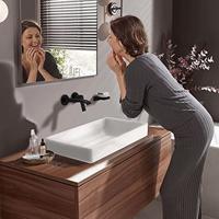 Hansgrohe Wastafelmengkraan Vivenis 2-gats Wandkraan 19.5 cm Mat Zwart - thumbnail