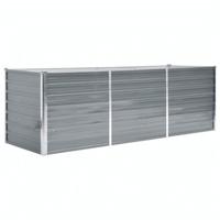VidaXL Plantenbak verhoogd 240x80x77 cm gegalvaniseerd staal grijs - thumbnail